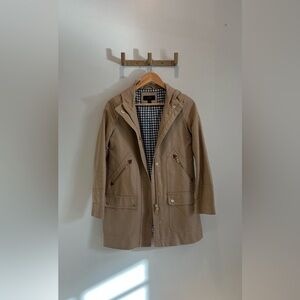 J.Crew Trench with beautiful checkered lining